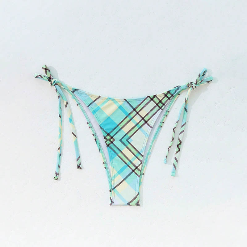 Ladies triangle bikini with stylish check design Mune Fashion