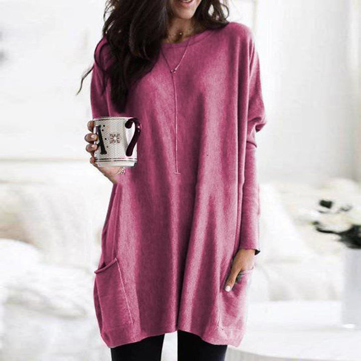 Women's oversized long shirt with contrast block and patch pockets Mune Fashion