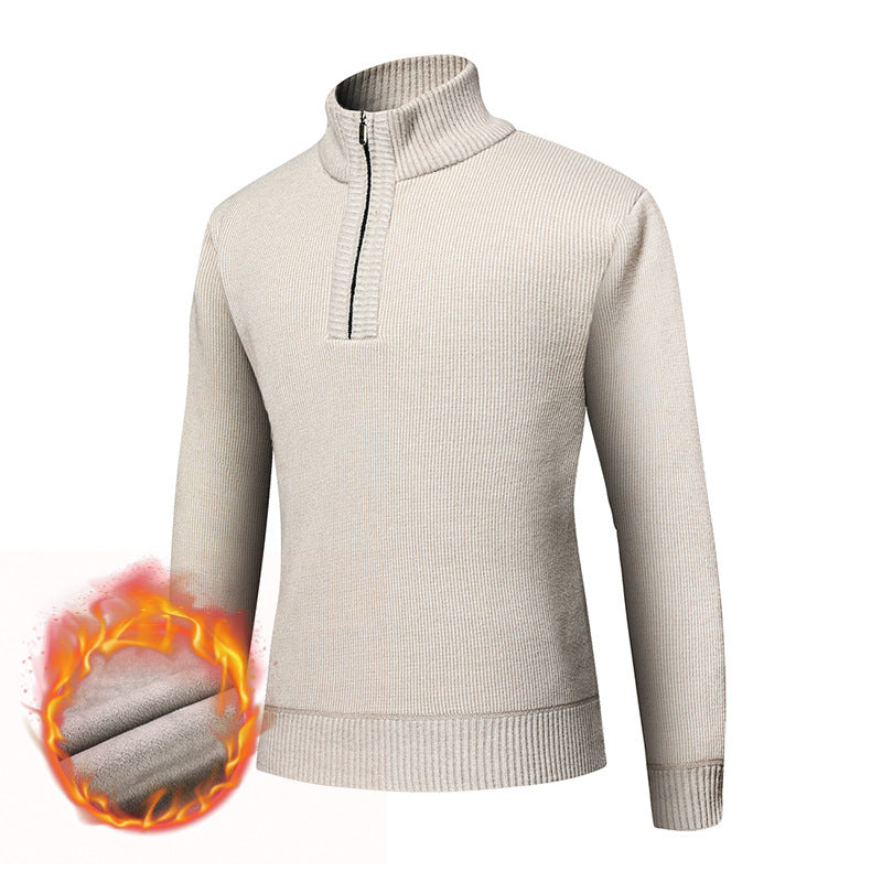 Men's thermo-lined half-zip pullover with stand-up collar and warming fleece inner side Mune Fashion
