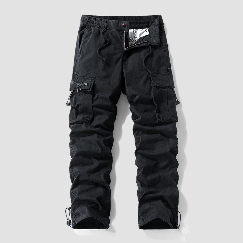 Men's Robust Cargo Pants in Tactical Utility Style with Elastic Waistband and Multi-Pockets Mune Fashion