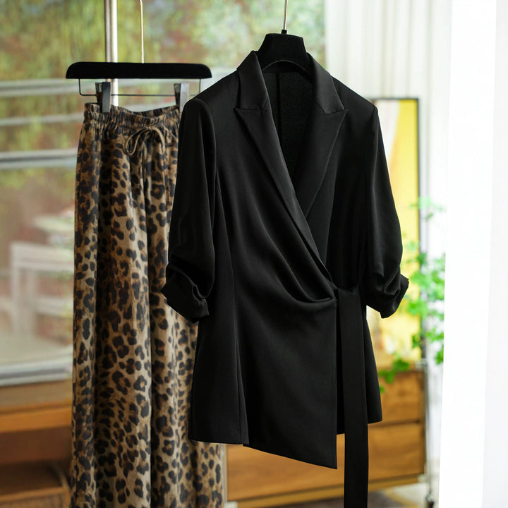 Women Fashionable Wrap Blazer Jacket Mune Fashion