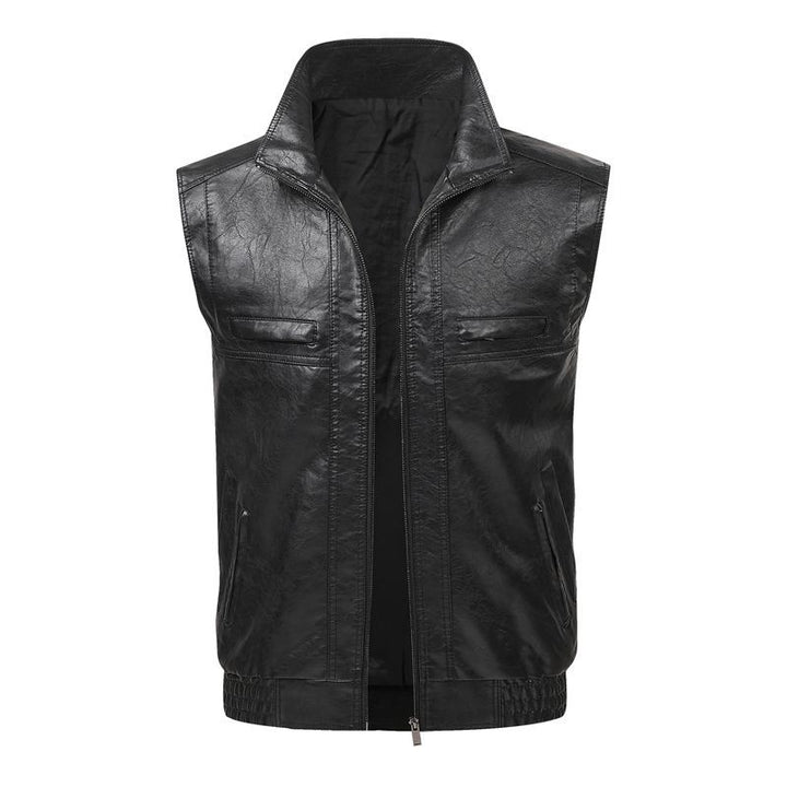 Men Stylish Leather Vest Mune Fashion