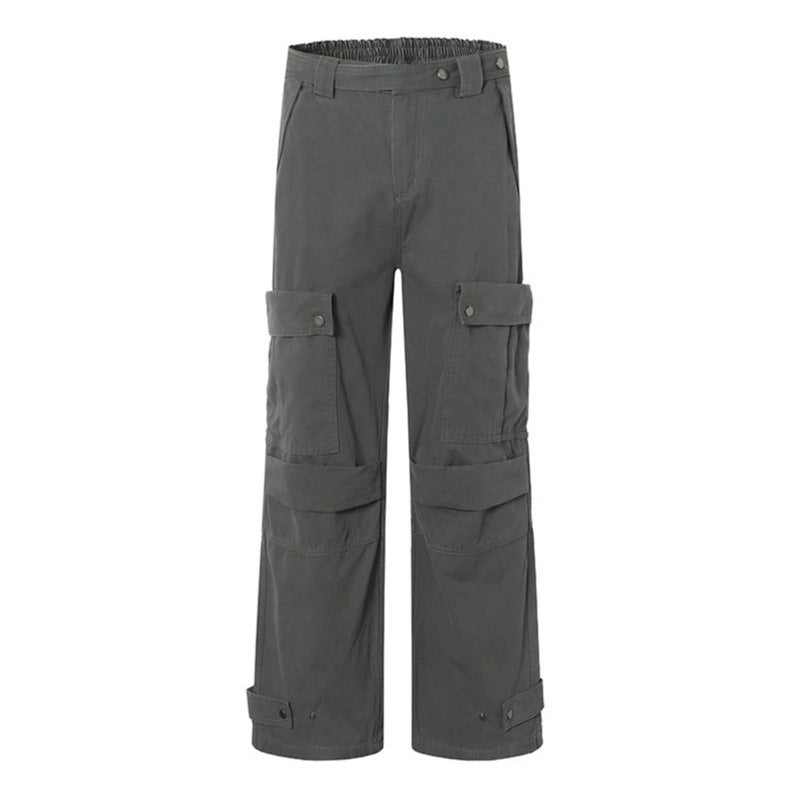 Women's wide cargo culotte pants with high waistband, elastic waistband fit, and multi-pocket Mune Fashion