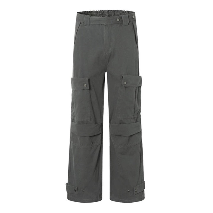 Women's wide cargo culotte pants with high waistband, elastic waistband fit, and multi-pocket Mune Fashion