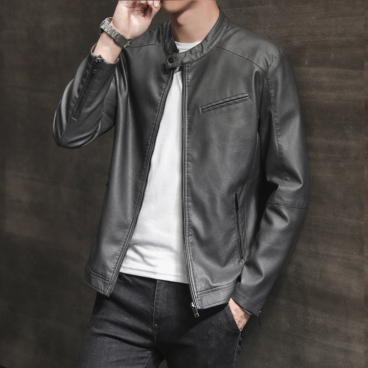 Men's Modern Faux Leather Jacket Mune Fashion