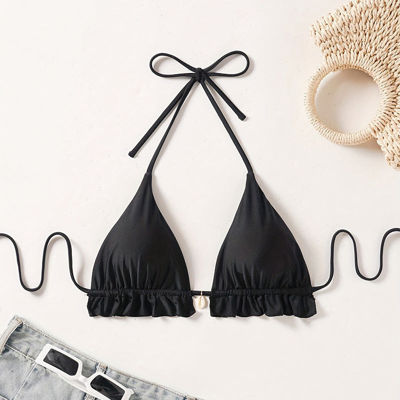 Women's Triangle Bikini Top with Ruffle Design Mune Fashion
