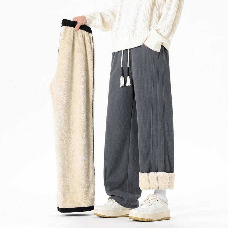 Men's Comfortable Fleece Pants with Removable Leg Sections