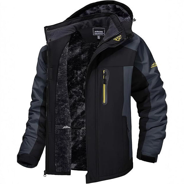 Men's nano wind and waterproof winter ski jacket with removable hood, thermal lining and sealed seams Mune Fashion