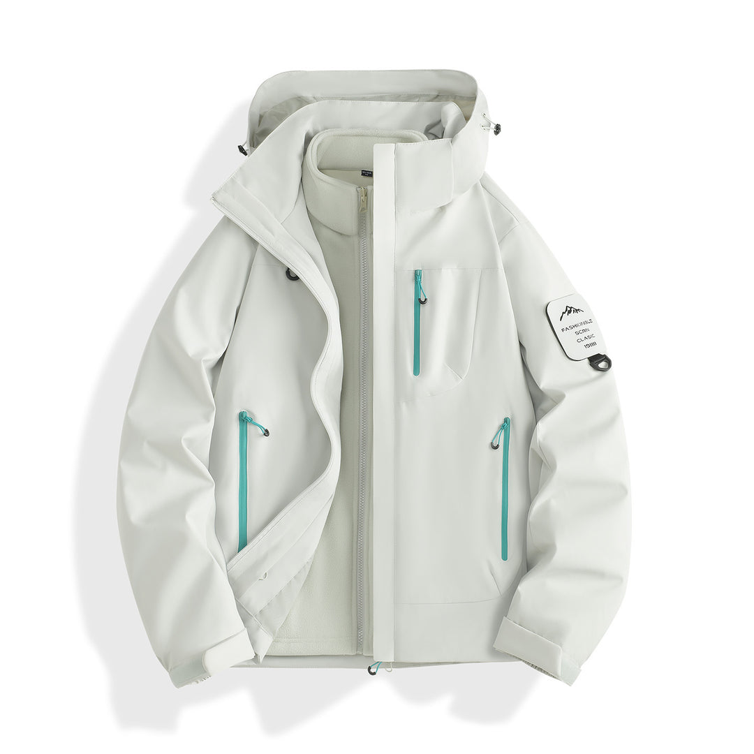 Women's two-layer softshell parka with removable fleece lining and waterproof zippers Mune Fashion