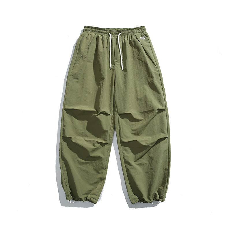 Men's Baggy Cargo Pants with elastic tunnel drawstring waistband, drawstring, and adjustable hem cuffs Mune Fashion