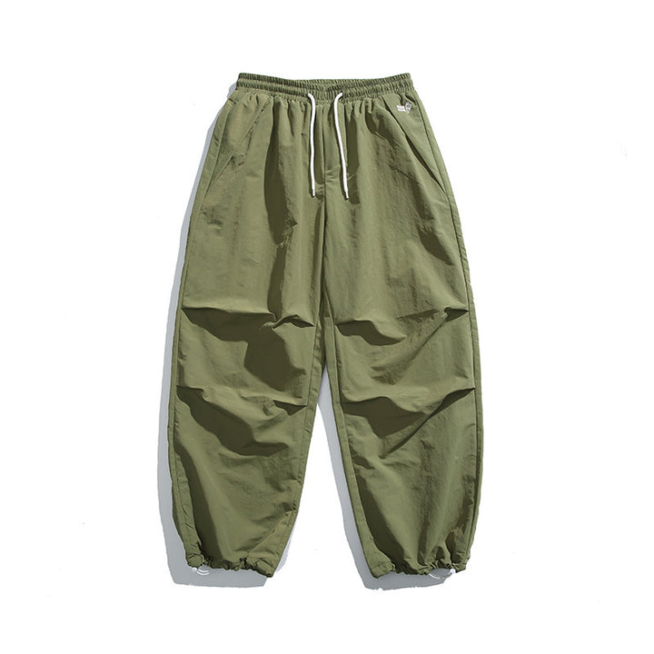Men's Baggy Cargo Pants with elastic tunnel drawstring waistband, drawstring, and adjustable hem cuffs Mune Fashion