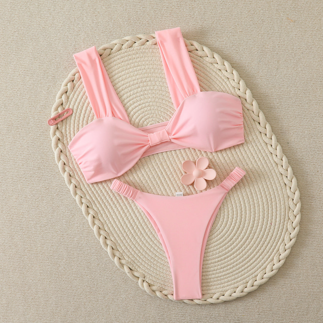 Women's bandeau bikini with wide straps and elegant bow decoration Mune Fashion