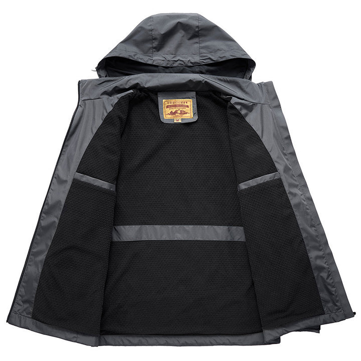 Men's Waterproof Softshell Jacket with Hood and Fleece Lining, Windproof and Breathable Mune Fashion