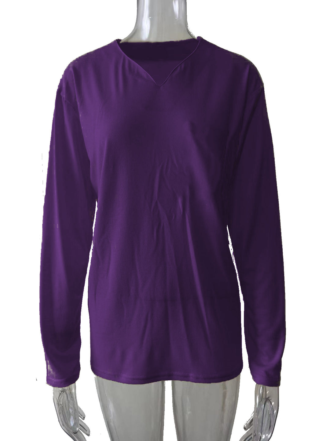 Women nan legeres Long-sleeve shirt with V-notch neckline, chest pocket, and relaxed oversized fit Mune Fashion