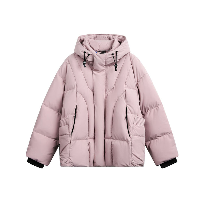 Ladies wide-cut padded parka with high collar, hood, and cargo pockets Mune Fashion