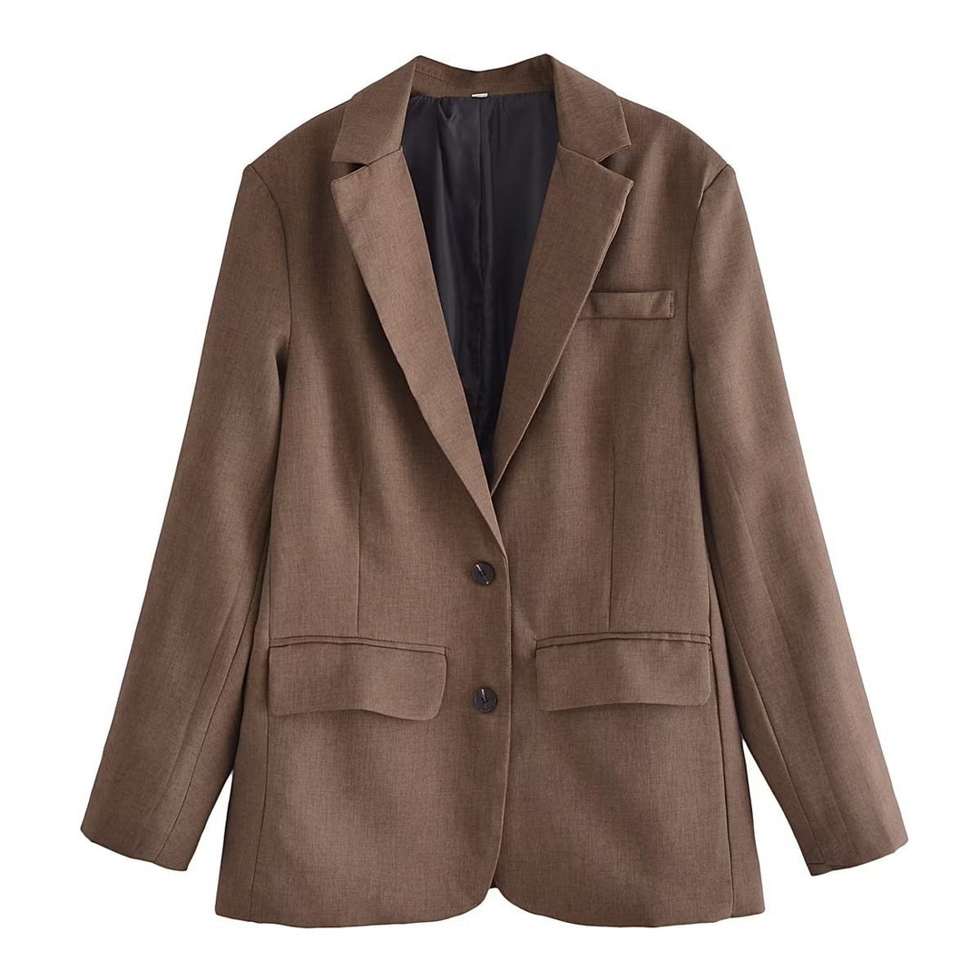 Women nan lighter unstructured long blazer with falling lapel and patch pockets Mune Fashion