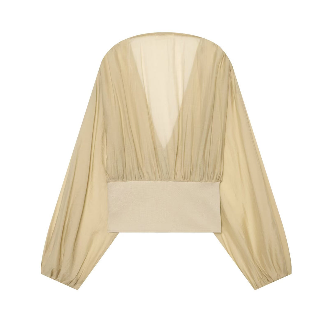 Women's Cape-Bolero with Corset Band and Voluminous Balloon Sleeves Drune