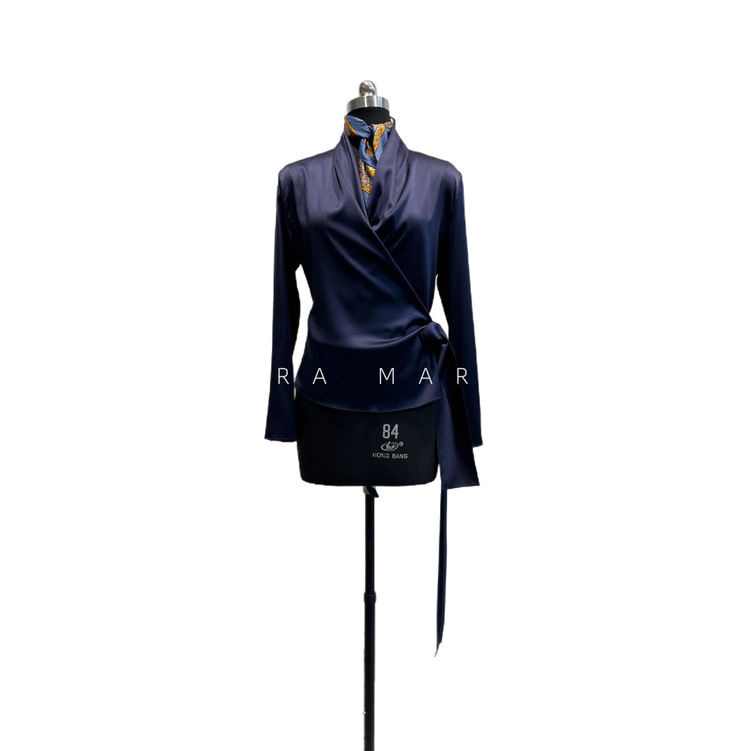 Women's Elegant Wrap Blouse Mune Fashion