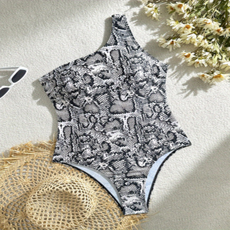 Women's one-sided swimsuit with exciting snake print Mune Fashion