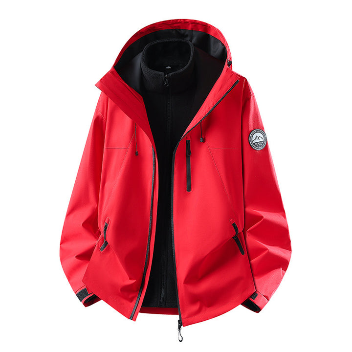 Men's three-piece softshell outdoor jacket with removable fleece lining and hood Mune Fashion