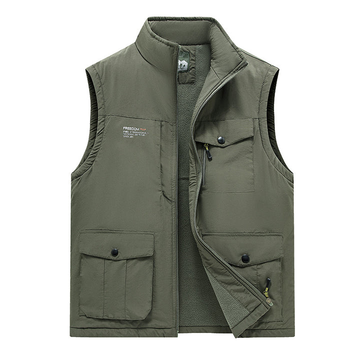 Herren Gefütterte Utility-Weste mit Teddyfutter und Multifachtaschen Mune Fashion