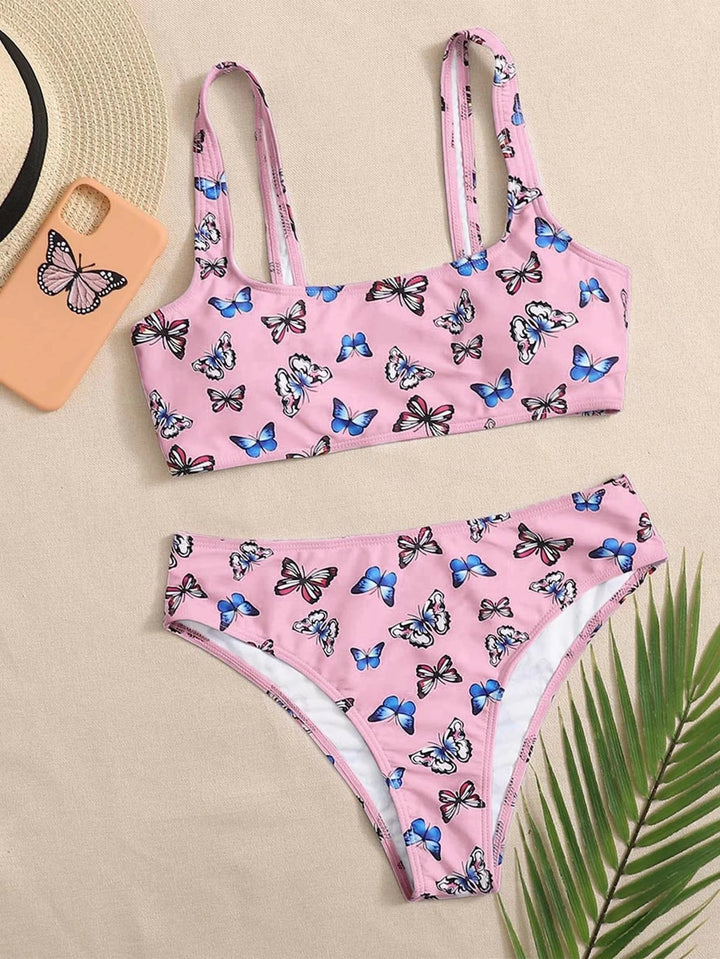 Women's bikini set with colorful butterfly pattern Mune Fashion