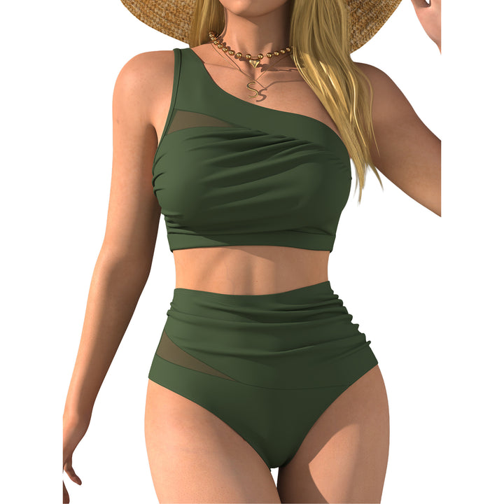Women High-Cut Bikini with Asymmetrical Top Mune Fashion