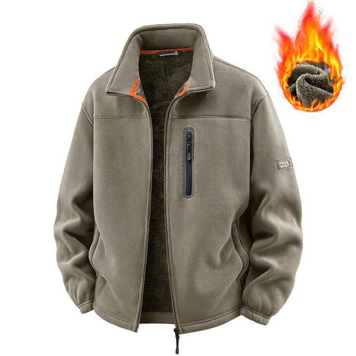 Men's Fleece Jacket with High Collar Mune Fashion