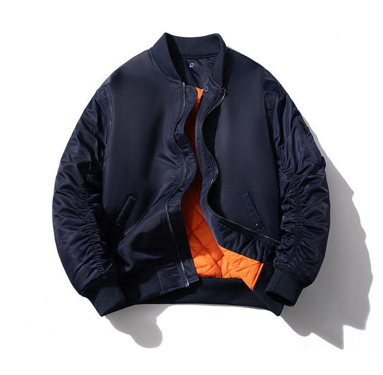 Men's Quilted Bomber Jacket with Stand-Up Collar, Padded Cut and Arm Pocket Mune Fashion
