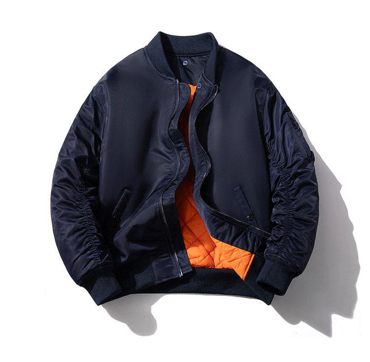 Men's Quilted Bomber Jacket with Stand-Up Collar, Padded Cut and Arm Pocket Mune Fashion