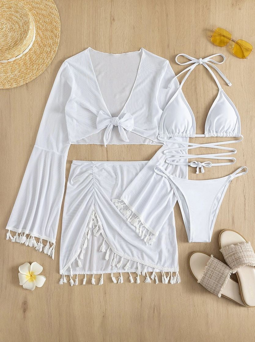 Women's bikini set with elegant wrap top and high waisted skirt Mune Fashion