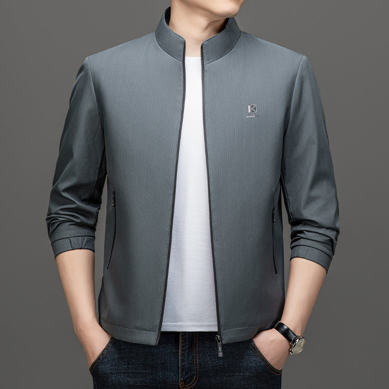 Men's Lightweight Utility Jacket with High Collar Mune Fashion