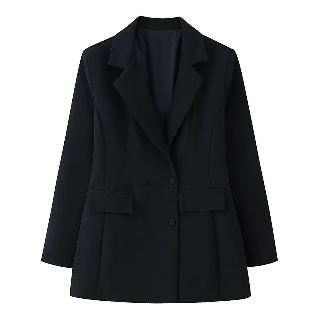 Women's tailored double-breasted blazer with patch pockets and Viennese seams Mune Fashion
