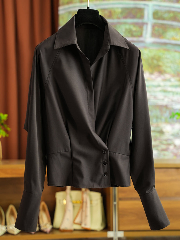 Women's Fashion Blouse with Light Draping Effect Mune Fashion