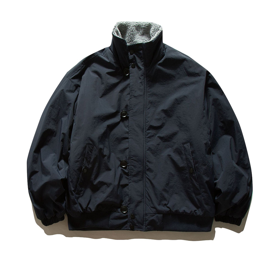 Men's short-cut thermo blouson jacket with high-collar sherpa collar Mune Fashion