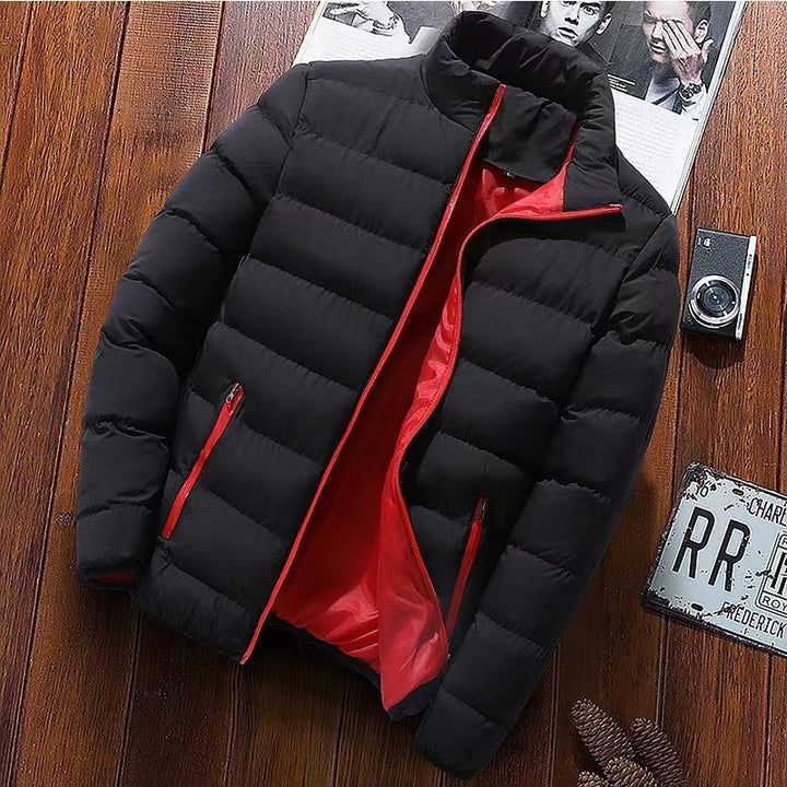 Men's quilted thermal jacket with high stand-up collar and water-repellent outer shell Mune Fashion