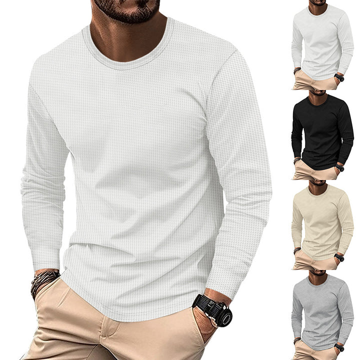 Men's structured waffle long sleeve shirt made of thermo jersey Mune Fashion