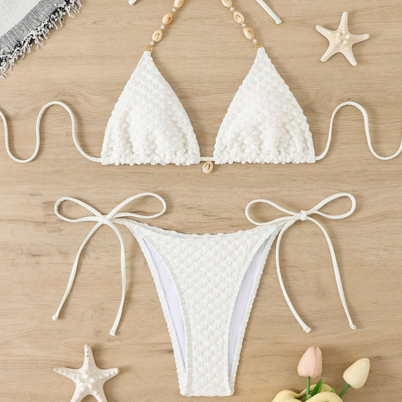 Ladies triangle bikini with structured details and playful adornments Mune Fashion