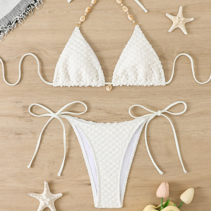 Ladies triangle bikini with structured details and playful adornments Mune Fashion