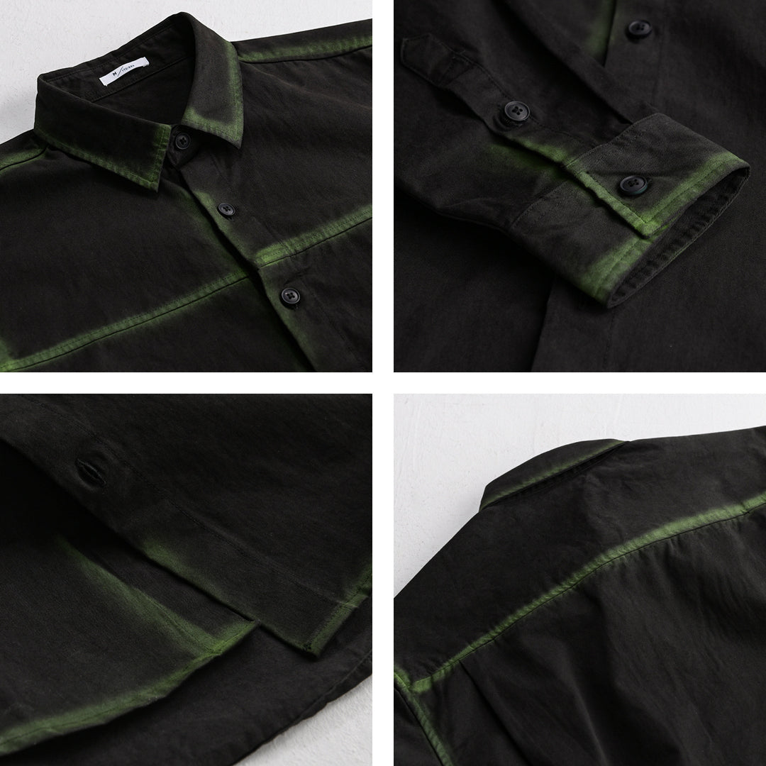 Men's shirt jacket in oversized style with washed edges and classic kent collar Mune Fashion