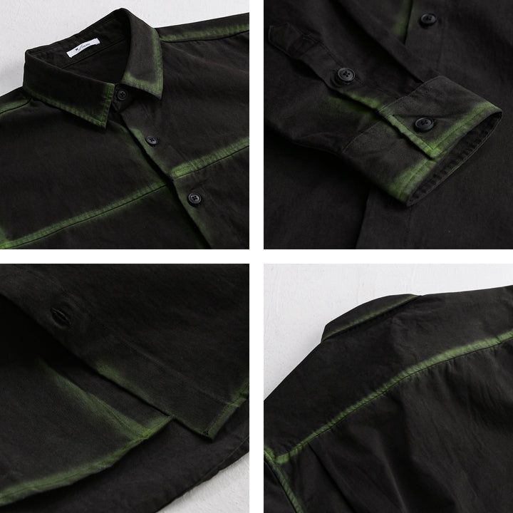 Men's shirt jacket in oversized style with washed edges and classic kent collar Mune Fashion
