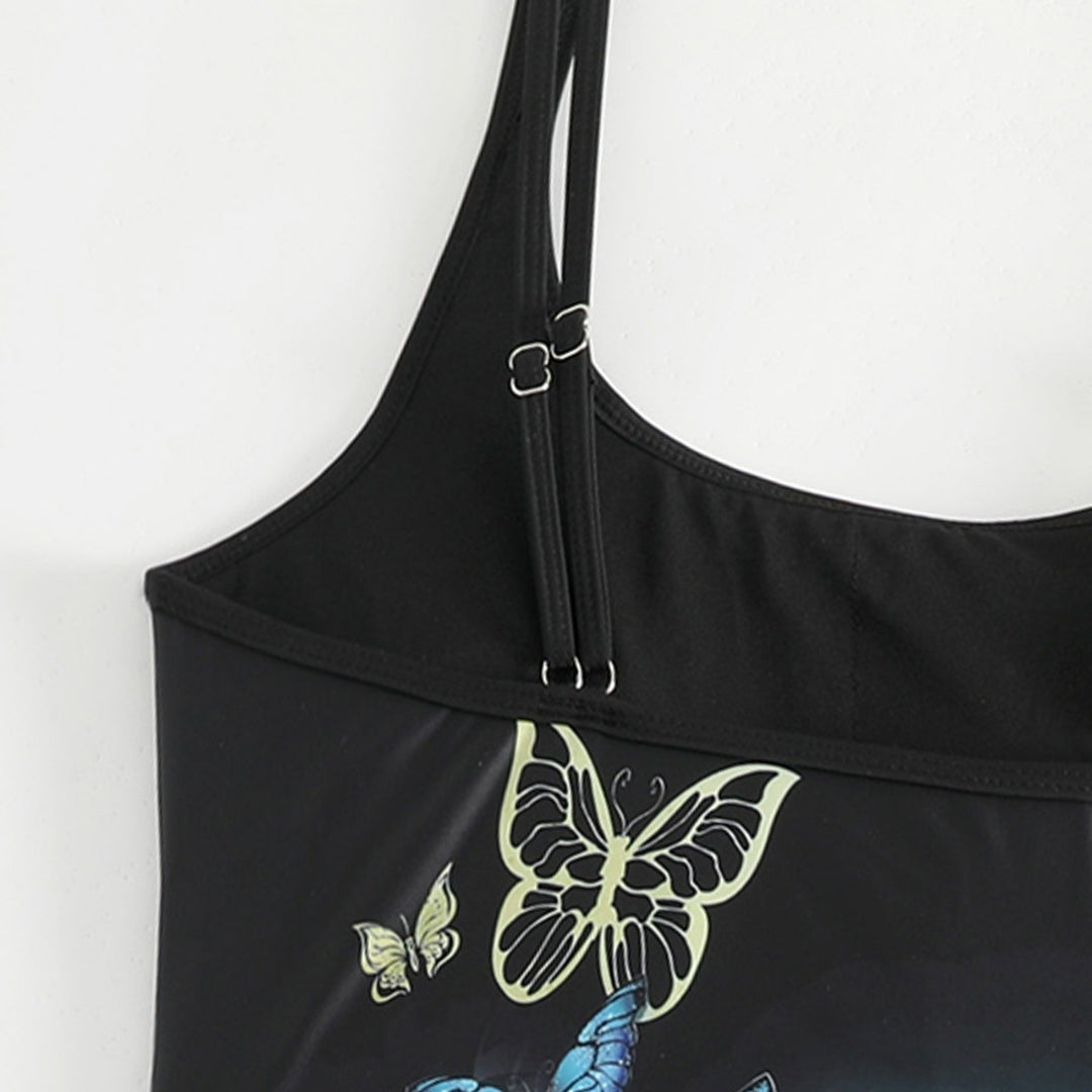 Ladies Tankini with Butterfly Design and Swim Shorts Mune Fashion