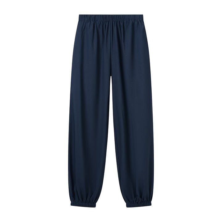Women Two-Piece Relax Set in Tang Style with Stand-Up Collar, Knot Closures, and Elastic Leg Openings Mune Fashion