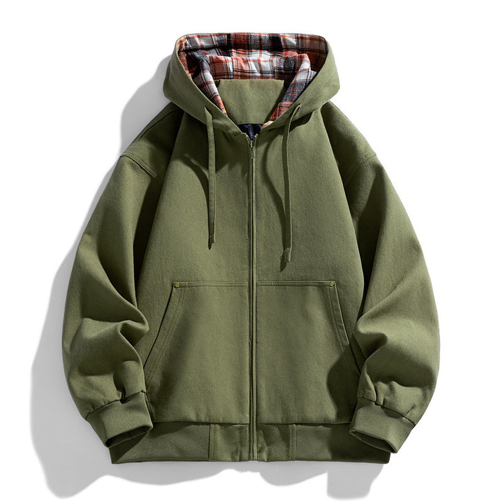 Men's sporty hooded jacket with fleece lining Mune Fashion