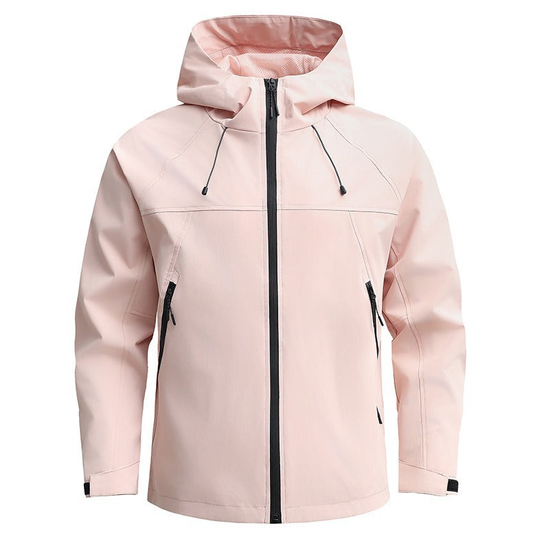 Men's Breathable Softshell Jacket with Two-Way Zipper, Adjustable Hood and Water-Repellent Surface Mune Fashion