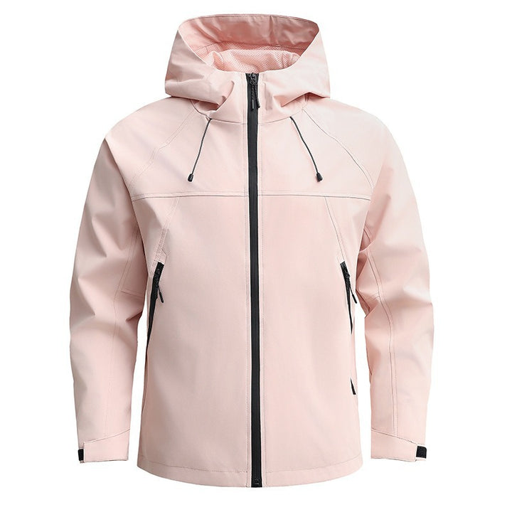 Men's Breathable Softshell Jacket with Two-Way Zipper, Adjustable Hood and Water-Repellent Surface Mune Fashion