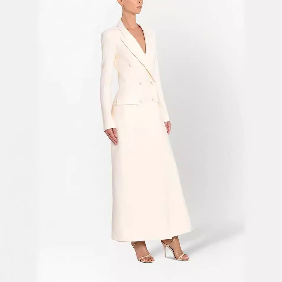 Ladies' blazer-style maxi dress with double-breasted Mune Fashion