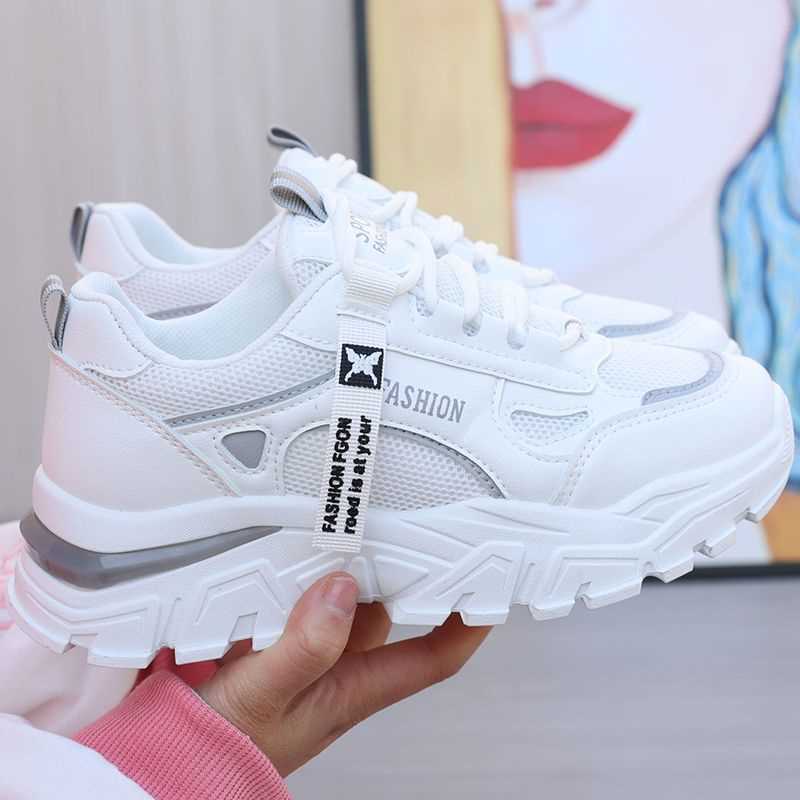 Ladies fashionable chunky sneakers with breathable mesh upper material and reinforced sole Mune Fashion