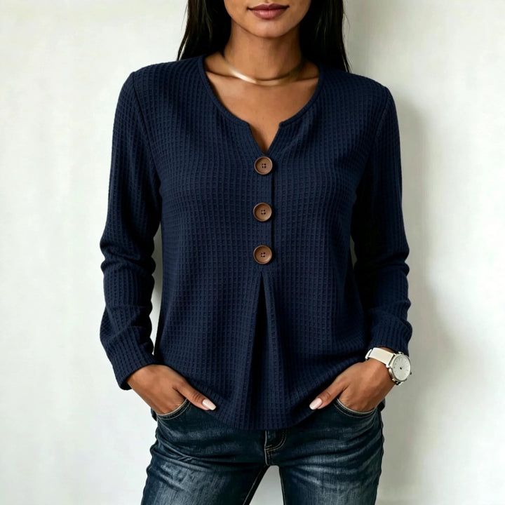 Women's Stylish Long Sleeve Shirt with Button Details Mune Fashion