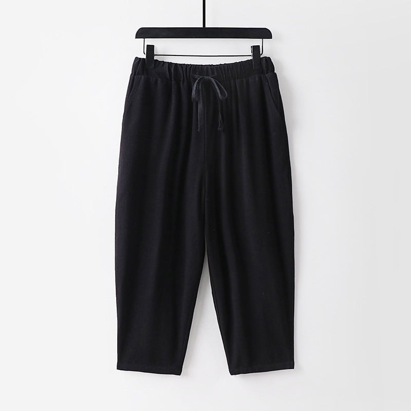 Women Casual Jogging Pants with Drawstring and Wide Leg Mune Fashion